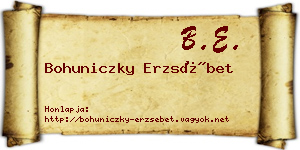 Bohuniczky Erzsébet névjegykártya