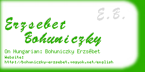 erzsebet bohuniczky business card