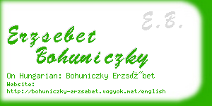 erzsebet bohuniczky business card